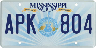 MS license plate APK804