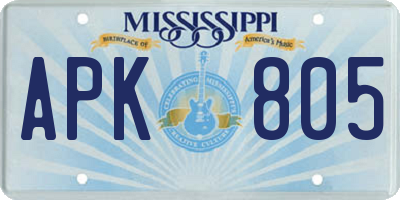 MS license plate APK805