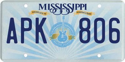MS license plate APK806