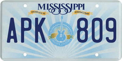 MS license plate APK809