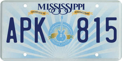 MS license plate APK815