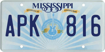 MS license plate APK816