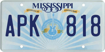 MS license plate APK818