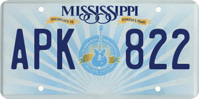 MS license plate APK822