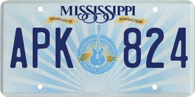 MS license plate APK824