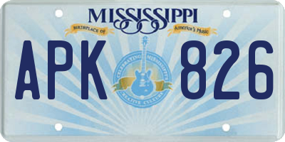 MS license plate APK826