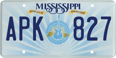 MS license plate APK827