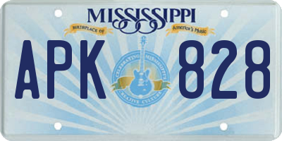 MS license plate APK828