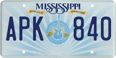 MS license plate APK840