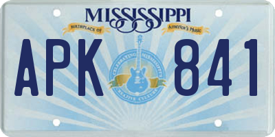 MS license plate APK841