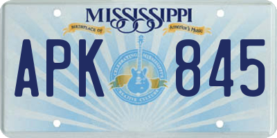 MS license plate APK845