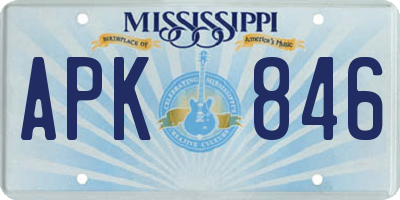 MS license plate APK846