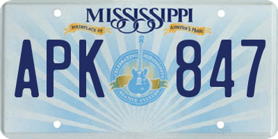 MS license plate APK847