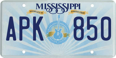MS license plate APK850