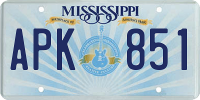 MS license plate APK851