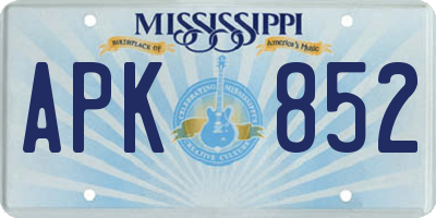MS license plate APK852