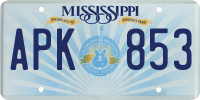 MS license plate APK853
