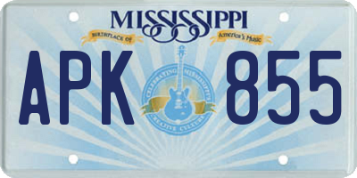 MS license plate APK855