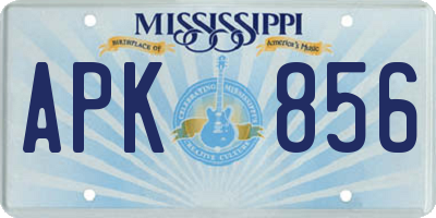 MS license plate APK856