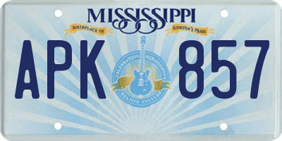 MS license plate APK857
