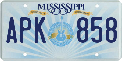 MS license plate APK858