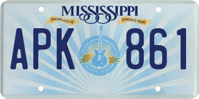 MS license plate APK861