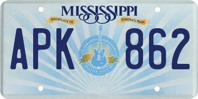 MS license plate APK862