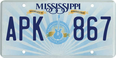 MS license plate APK867
