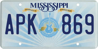 MS license plate APK869
