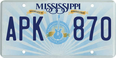 MS license plate APK870