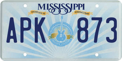 MS license plate APK873