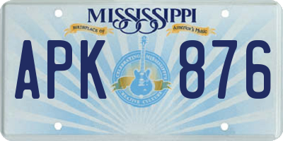 MS license plate APK876