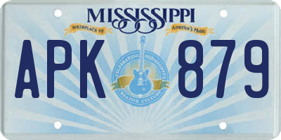 MS license plate APK879