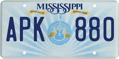 MS license plate APK880