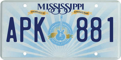 MS license plate APK881