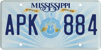 MS license plate APK884