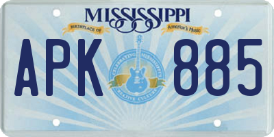 MS license plate APK885