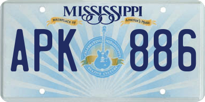 MS license plate APK886