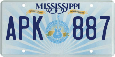 MS license plate APK887