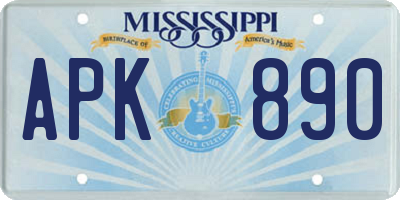 MS license plate APK890