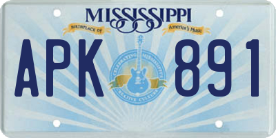 MS license plate APK891