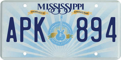 MS license plate APK894
