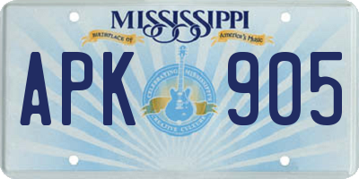 MS license plate APK905