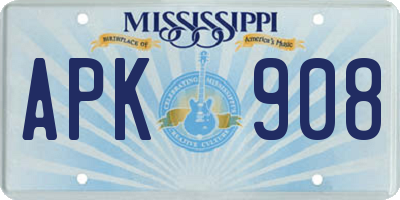 MS license plate APK908
