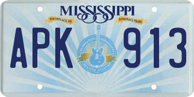 MS license plate APK913
