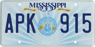 MS license plate APK915