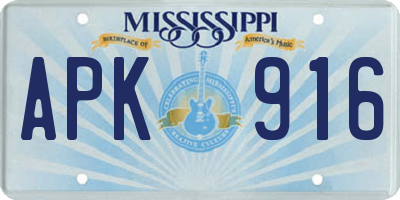 MS license plate APK916