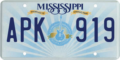 MS license plate APK919