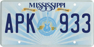 MS license plate APK933