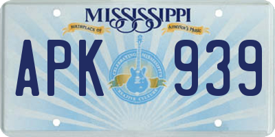 MS license plate APK939